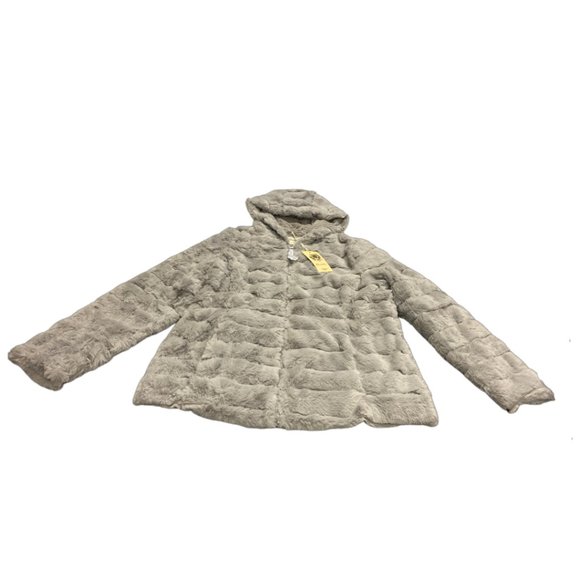 Geschallino Women's Faux Fur Jacket with 2 Pockets, Warm Fluffy Outwear Coat - Picture 1 of 3